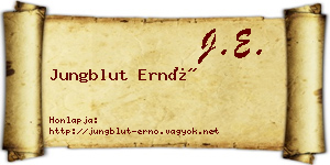 Jungblut Ernő névjegykártya